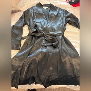Morgan Taylor Black Satin Robe